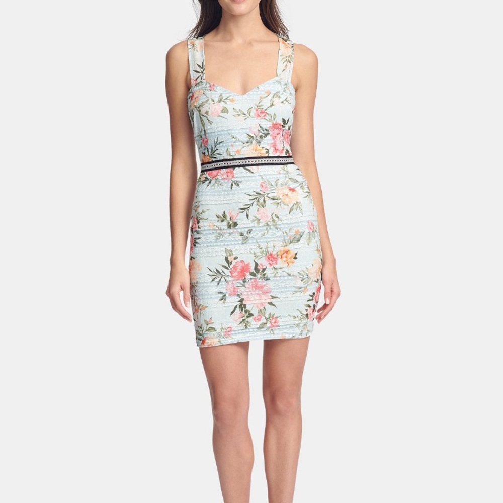 FLORAL GUESS SLEEVELESS LACE SHEETH DRESS 12